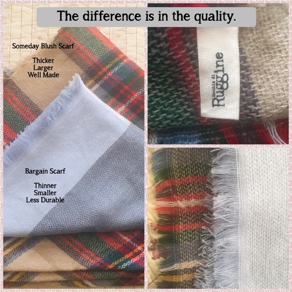 5⭐️ Cranberry Plaid Oversized Blanket Scarf - Picture 4 of 5